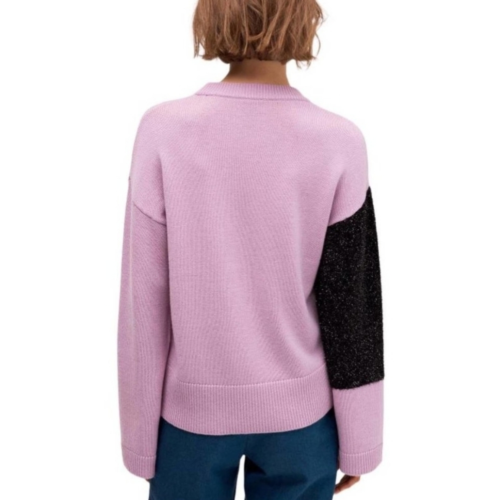 Kate Spade ♠️ Wool Lavender Panther Sweater. Sz Large - Picture 2 of 15